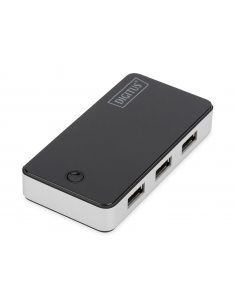 Hub USB DIGITUS DA-70231 4xUSB 3.0 aktywny czarny