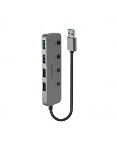 Hub USB 3.0 LINDY 3 Ports, RJ-45 Gigabit Ethernet, czarny