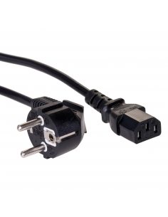 Kabel zasilający Akyga AK-PC-05A CEE 7/7 - IEC C13 250V/50Hz 10A 5m czarny