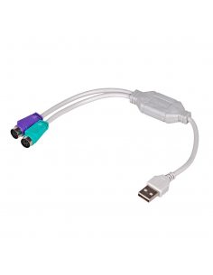 Kabel adapter Akyga AK-AD-15 USB 2.0 A(M) - 2x PS/2 (F) 0,25m