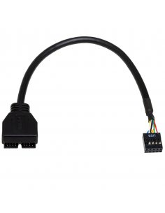 Kabel adapter Akyga AK-CA-28 USB 19pin M - USB 9pin F 0,2m czarny