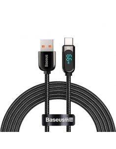 Kabel przewód USB - USB-C / Typ-C 200cm Baseus Display CASX020101 z obsługą szybkiego ładowania 66W