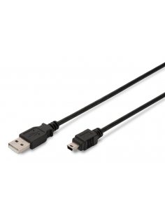 Kabel USB DIGITUS 2.0 A/M - mini B/M, 1,8m czarny