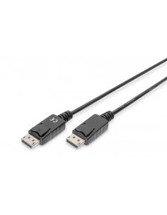 Kabel DisplayPort DIGITUS z zatrzaskami 1080p 60Hz FHD Typ DP/DP M/M czarny 3m