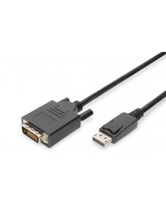 Kabel adapter DIGITUS DisplayPort z zatrzaskiem 1080p 60Hz FHD Typ DP/DVI-D (24+1) M/M 3m