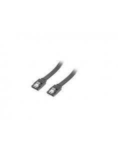 Kabel SATA Lanberg DATA III (6Gb/s) F/F 0,3m metalowe zatrzaski czarny