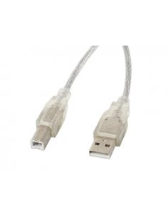 Kabel USB 2.0 Lanberg AM-BM Ferryt 1,8m przezroczysty