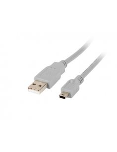 Kabel USB 2.0 Lanberg mini AM-BM5P(CANON) 1,8m szary