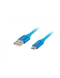 Kabel USB 2.0 Lanberg Premium micro BM-AM 1,0m QC 3.0 niebieski