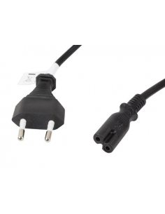 Kabel zasilający Lanberg CEE 7/16 - IEC 320 C7 EURO (radiowy) 3m VDE czarny