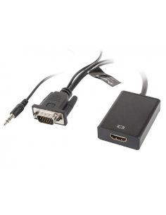 Kabel adapter Lanberg VGA (M) + Audio - HDMI (F) czarny