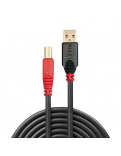 Kabel drukarkowy USB LINDY 2.0 A/M - USB B/M, Active Cable 10m Czarny