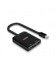 Konwerter Mini DisplayPort do 2xHDMI LINDY MST czarny