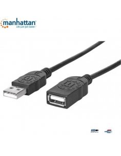 Kabel/przedłużacz Manchattan USB2.0 AM-AF 3m czarny