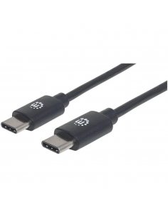 Kabel USB 2.0 Manhattan Typ-C M/M 60W 3A PD QC 480Mbps 2m czarny