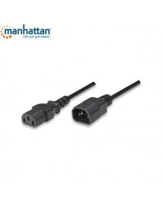 Kabel przedłużający kabla zasilania Manhattan C14 na C13 M/F 1,8m, czarny