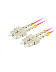 Patchcord światłowodowy Lanberg MM SC/UPC-SC/UPC DUPLEX 3.0mm OM4 50/125 LSZH 1m fioletowy