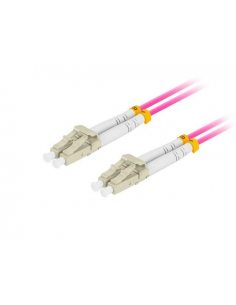 Patchcord światłowodowy Lanberg MM LC/UPC-LC/UPC DUPLEX 3.0mm OM4 50/125 LSZH 1m fioletowy