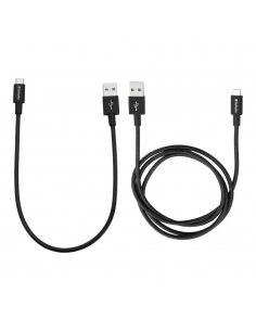 Kabel Verbatim micro USB-B(M) - USB-A(M) 100cm i 30cm czarny 2pak