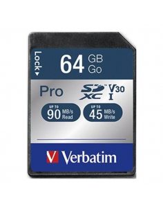 Karta pamięci SDXC Verbatim Pro U3 64GB (90/45 MB/s) Class 10 UHS-1 V30