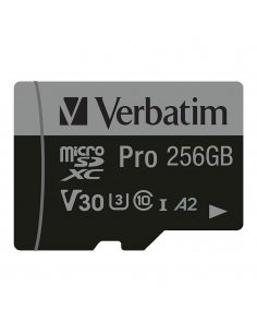 Karta pamięci Micro SDXC Verbatim Pro U3 256GB (100/90 MB/s) Class 10 U3 V30 + adapter