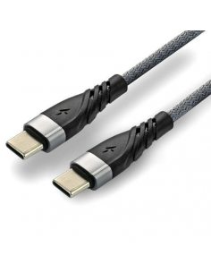 Kabel USB - USB-C / Typ-C everActive CBB-1CG 1m do 3A z obsługą szybkiego ładowania przewód pleciony szary