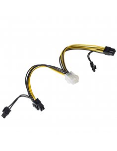 Kabel adapter Akyga AK-CA-55 PCI Express 6 pin (F) / 2x 8 (6+2) pin (M) 0,15m