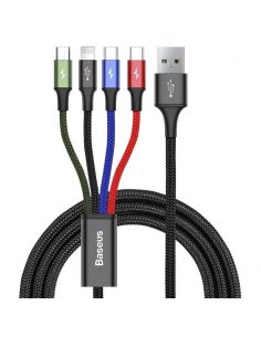 Kabel przewód USB 4w1 - 2x USB-C, Lightning, micro USB 120cm Baseus Rapid CA1T4-B01 do 3.5A