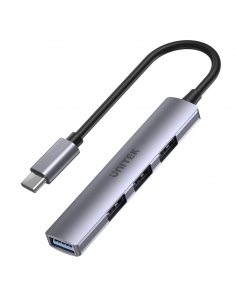 HUB USB-C Unitek H1208B 1xUSB-A 5 Gbps, 3xUSB-A 2.0 alu