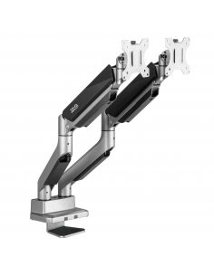 Uchwyt biurkowy na dwa monitory Ergo Office ER-446 uniwersalny, sprężyna gazowa 17"-35" 15kg, VESA 75x75 / 100x100
