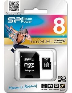 Karta pamięci MicroSDHC Silicon Power 8GB Class 10 + adapter