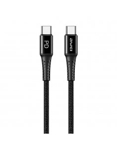 Kabel USB Awei CL-111T USB-C/USB-C 60W PD 3.1 Fast Charging 1m czarny