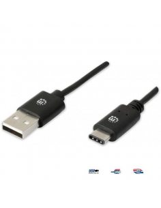 Kabel Manhattan USB 2.0 MIC-C/A M/M 1m, czarny