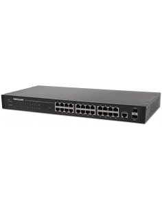 Switch zarządzalny Intellinet 24x 10/100/1000 Mbps + 2x slot SFP Rack 19"