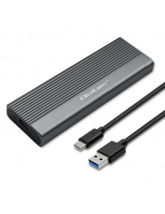 Obudowa/kieszeń Qoltec na dysk SSD M.2 | SATA | NGFF | USB-C | | Super speed 6Gb/s | 2TB | Szary