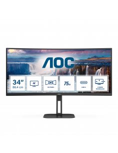 AOC V5 CU34V5C/BK LED display 86,4 cm (34") 3440 x 1440 px Wide Quad HD Czarny