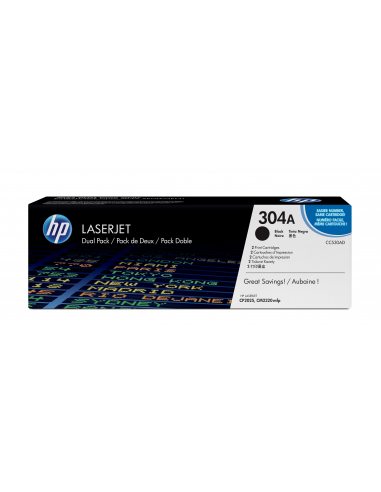 HP 304A zestaw 2 oryginalnych wkładów z czarnym tonerem LaserJet