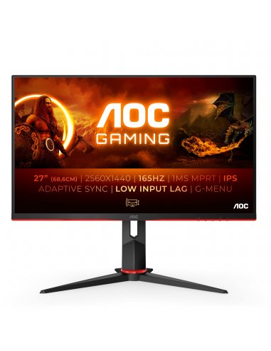 AOC Q27G2S EU monitor komputerowy 68,6 cm (27") 2560 x 1440 px Quad HD LED Czarny, Czerwony