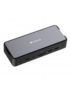 Stacja dokująca Verbatim USB-C Pro CDS-15SSD 2xHDMI DP RJ-45 4xUSB 3xUSB-C SD microSD SSD audio