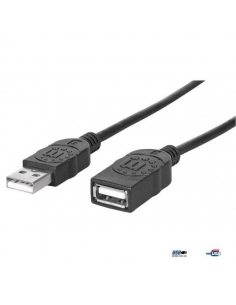 Kabel Manhattan przedłużacz USB 2.0 A-A M/F 0,5m, czarny