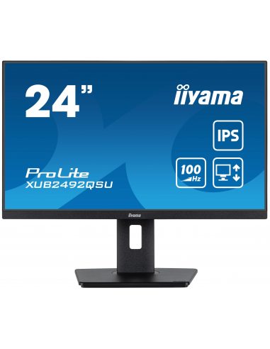 iiyama ProLite XUB2492QSU-B1 monitor komputerowy 60,5 cm (23.8") 2560 x 1440 px Wide Quad HD LED Czarny