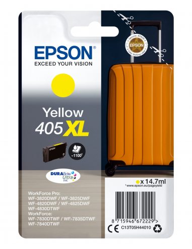 Epson 405XL DURABrite Ultra Ink nabój z tuszem 1 szt. Oryginalny Wysoka (XL) wydajność Żółty