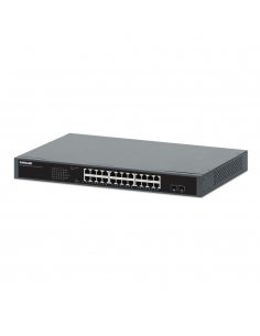 Switch niezarządzalny Intellinet 24x 10/100/1000 Mbps PoE+ 370W + 2x SFP, Rack 19"