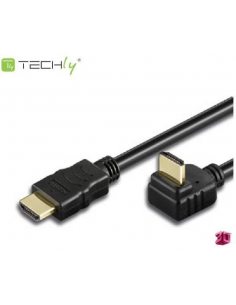 Kabel HDMI Techly HDMI/HDMI V1.4 M/M Ethernet Kątowy 2m czarny