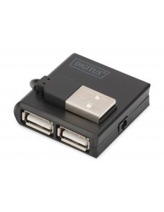 Hub USB DIGITUS DA-70217 4xUSB 2.0 pasywny, czarny