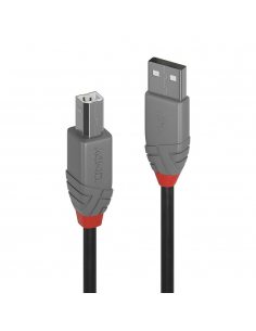 Kabel USB 2.0 LINDY Type A to B Cable, Anthra Line 1m Czarny