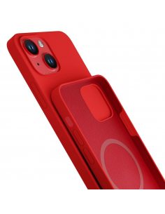 Etui na telefon 3mk do Apple iPhone 14 - silikonowe z MagSafe Red