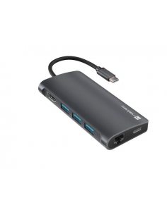 Stacja dokująca USB Natec Fowler 2 V2 Multiport USB-C - HUB USB 3.0 3x, Hdmi 4k, USB-C, RJ45, SD, Micro SD