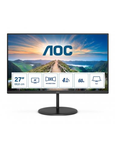 AOC V4 U27V4EA monitor komputerowy 68,6 cm (27") 3840 x 2160 px 4K Ultra HD LED Czarny