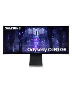 Samsung G85SB monitor komputerowy 86,4 cm (34") 3440 x 1440 px UltraWide Quad HD OLED Srebrny